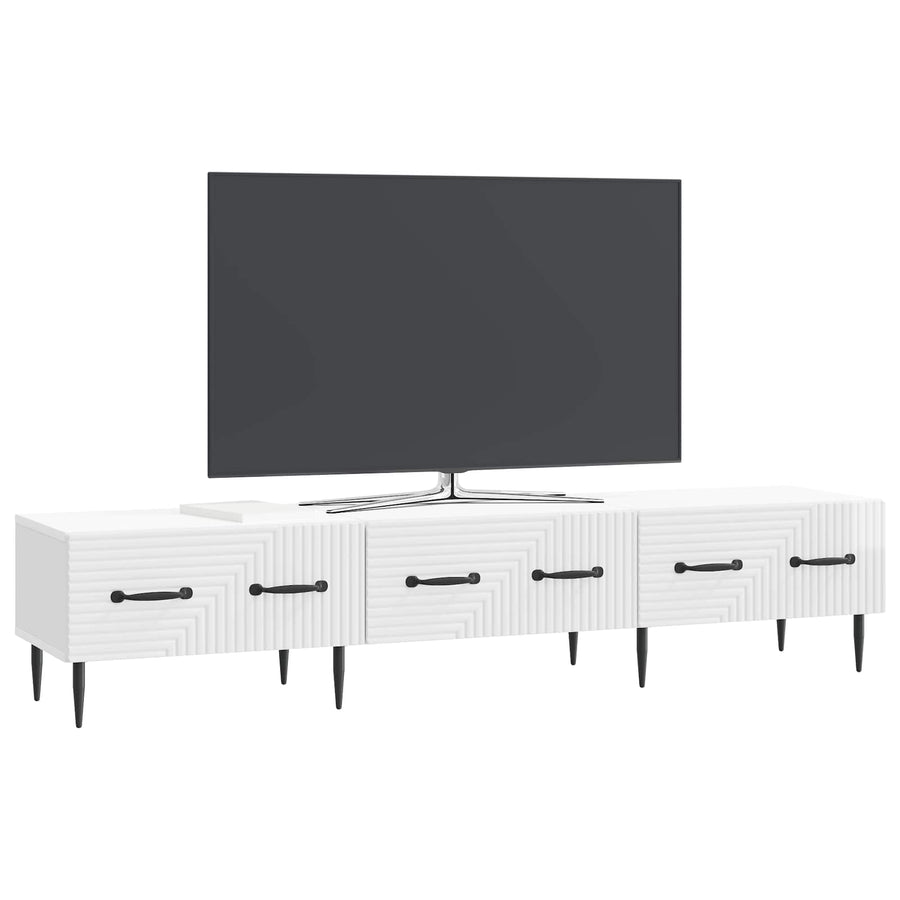 TV-kast met lade Hoogglans Wit 147 x 34,5 x 30 cm Bewerkt hout