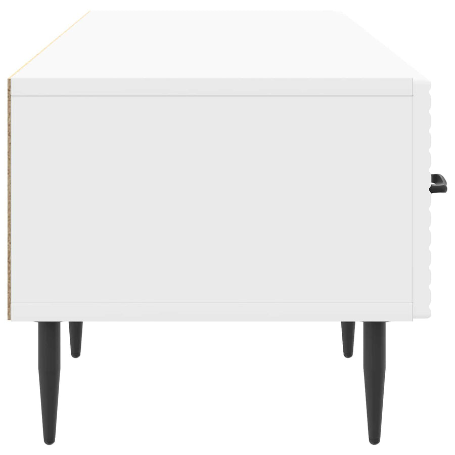TV-kast met lade Hoogglans Wit 147 x 34,5 x 30 cm Bewerkt hout