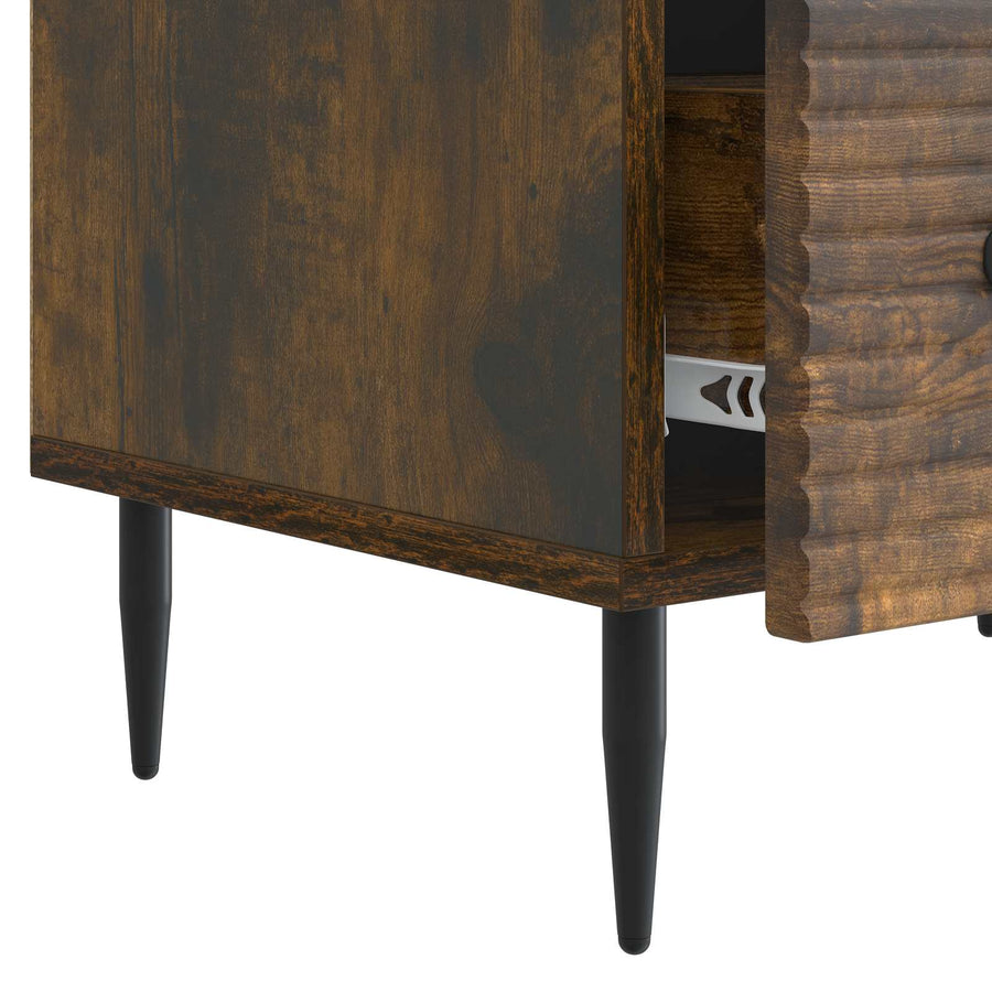 TV-kast met lade Gerookt eiken 147 x 34,5 x 30 cm Bewerkt hout