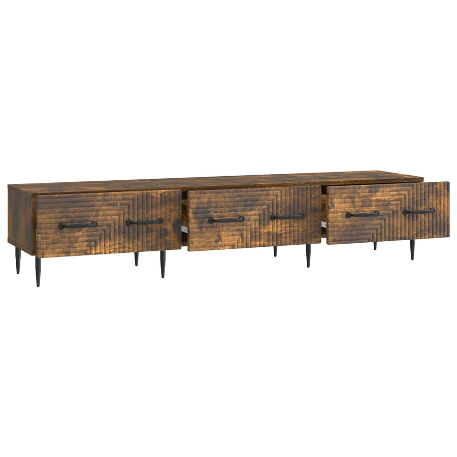 TV-kast met lade Gerookt eiken 147 x 34,5 x 30 cm Bewerkt hout