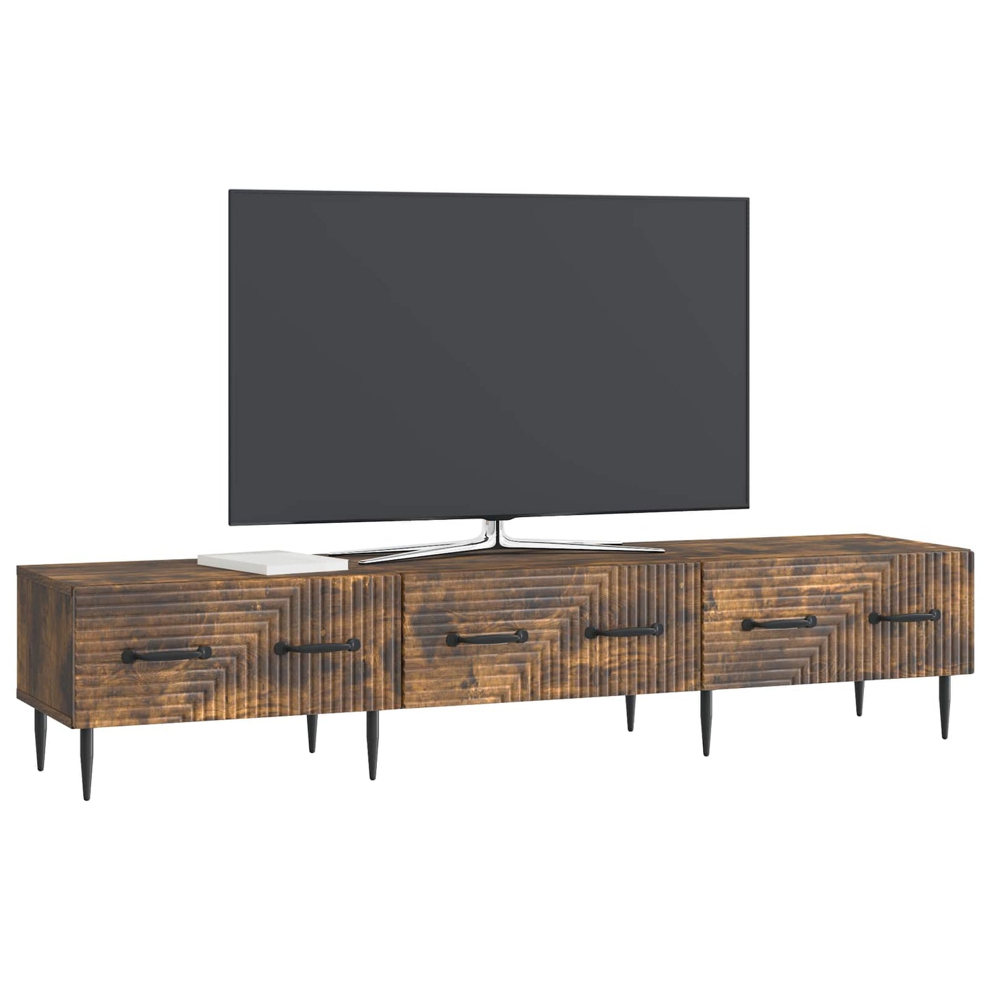 TV-kast met lade Gerookt eiken 147 x 34,5 x 30 cm Bewerkt hout