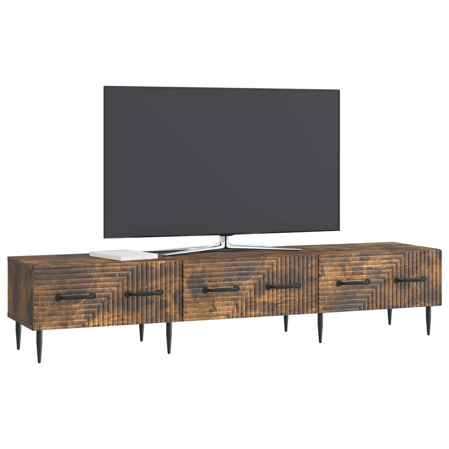 TV-kast met lade Gerookt eiken 147 x 34,5 x 30 cm Bewerkt hout