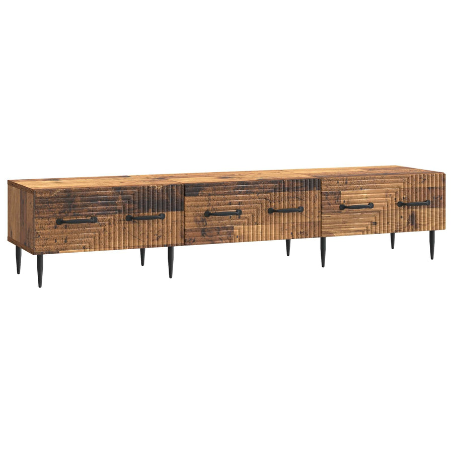 TV-kast met lade Oud hout 147 x 34,5 x 30 cm Bewerkt hout