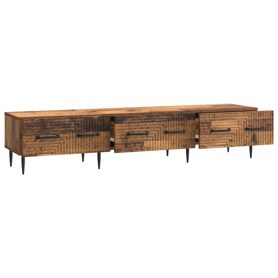 TV-kast met lade Oud hout 147 x 34,5 x 30 cm Bewerkt hout