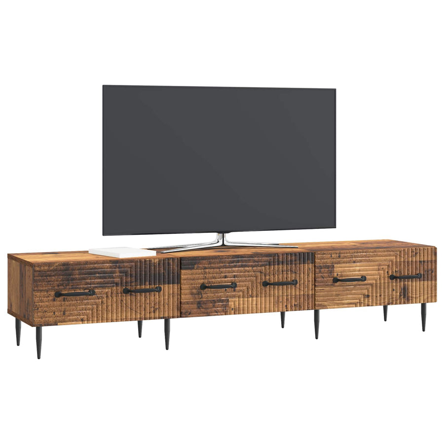 TV-kast met lade Oud hout 147 x 34,5 x 30 cm Bewerkt hout
