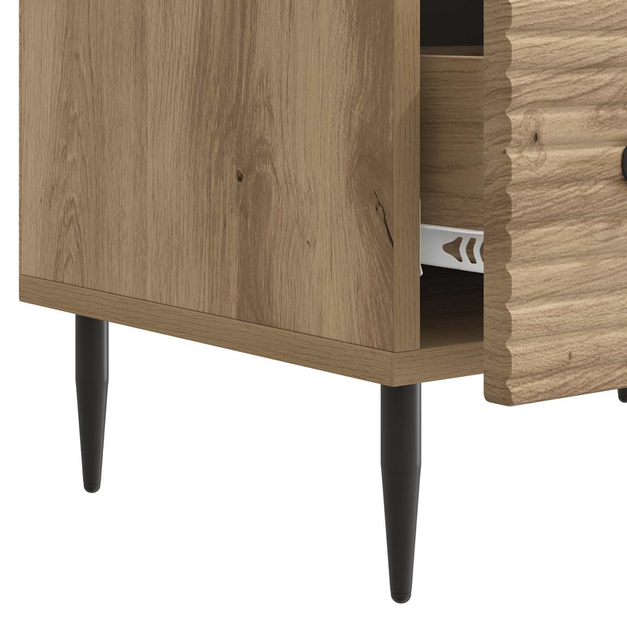 TV-kast Artisanaal eiken 147 x 34,5 x 30 cm Bewerkt hout