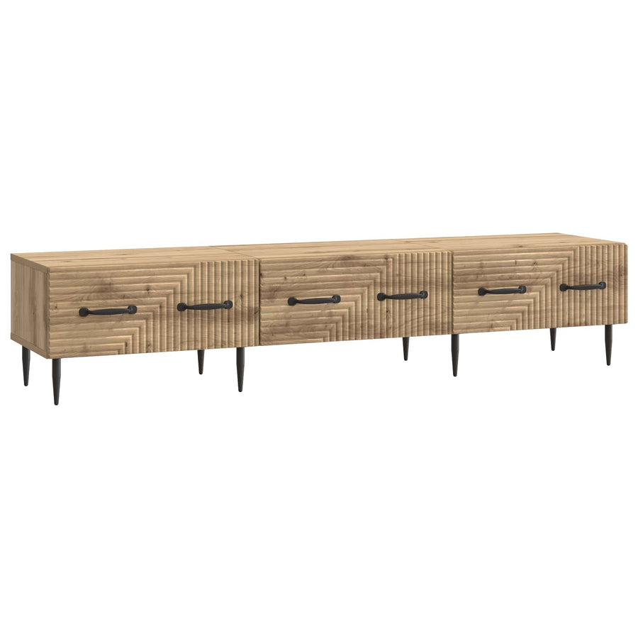 TV-kast Artisanaal eiken 147 x 34,5 x 30 cm Bewerkt hout
