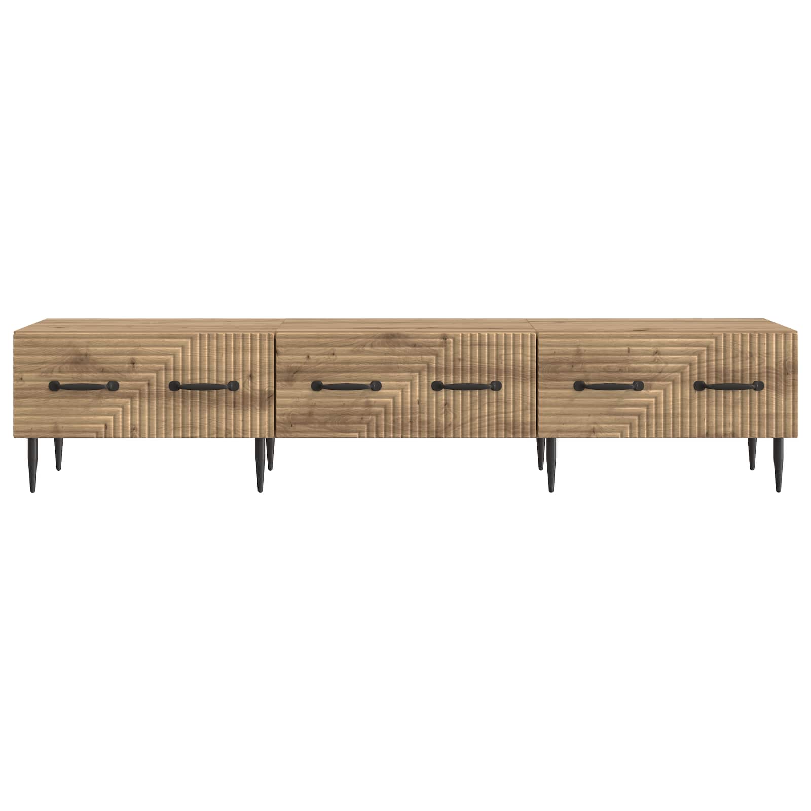 TV-kast Artisanaal eiken 147 x 34,5 x 30 cm Bewerkt hout