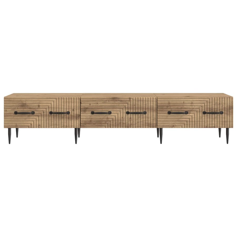 TV-kast Artisanaal eiken 147 x 34,5 x 30 cm Bewerkt hout