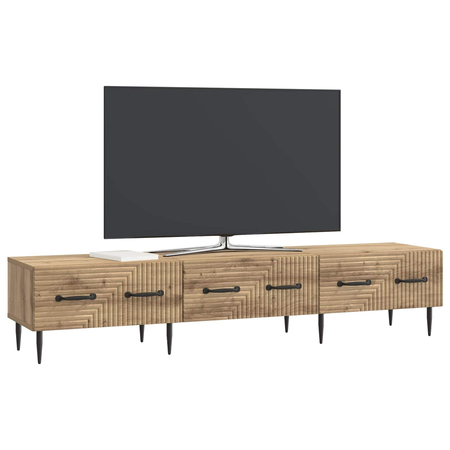 TV-kast Artisanaal eiken 147 x 34,5 x 30 cm Bewerkt hout