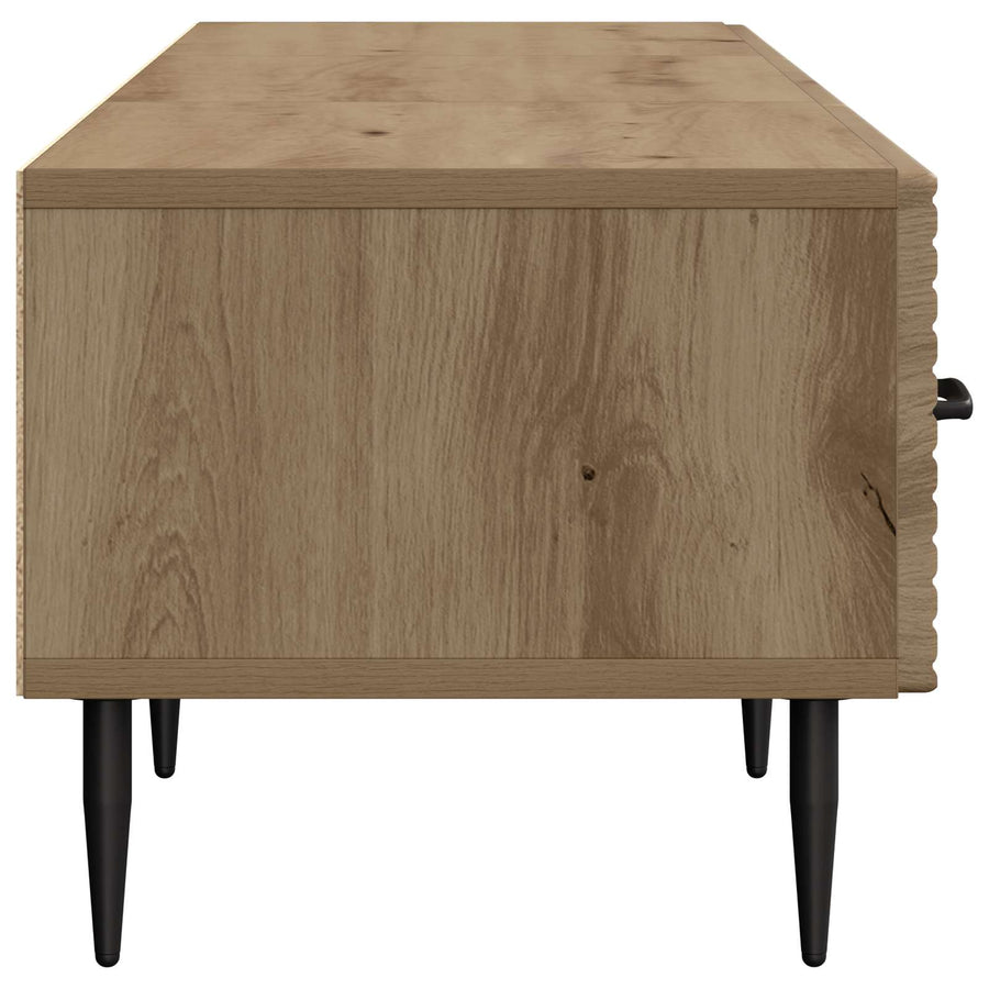 TV-kast Artisanaal eiken 147 x 34,5 x 30 cm Bewerkt hout