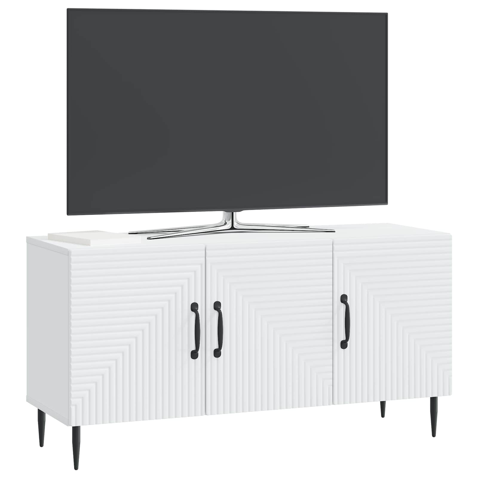 TV-kast Wit 99 x 34,5 x 50 cm Bewerkt hout