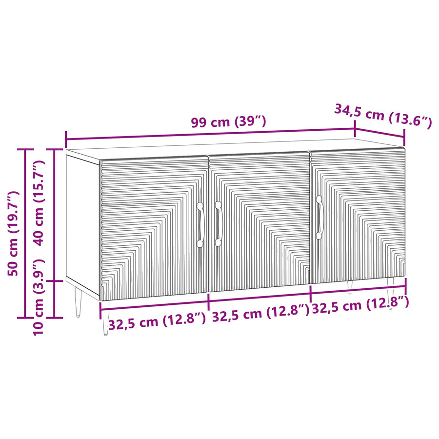 TV-kast Zwart 99 x 34,5 x 50 cm Bewerkt hout