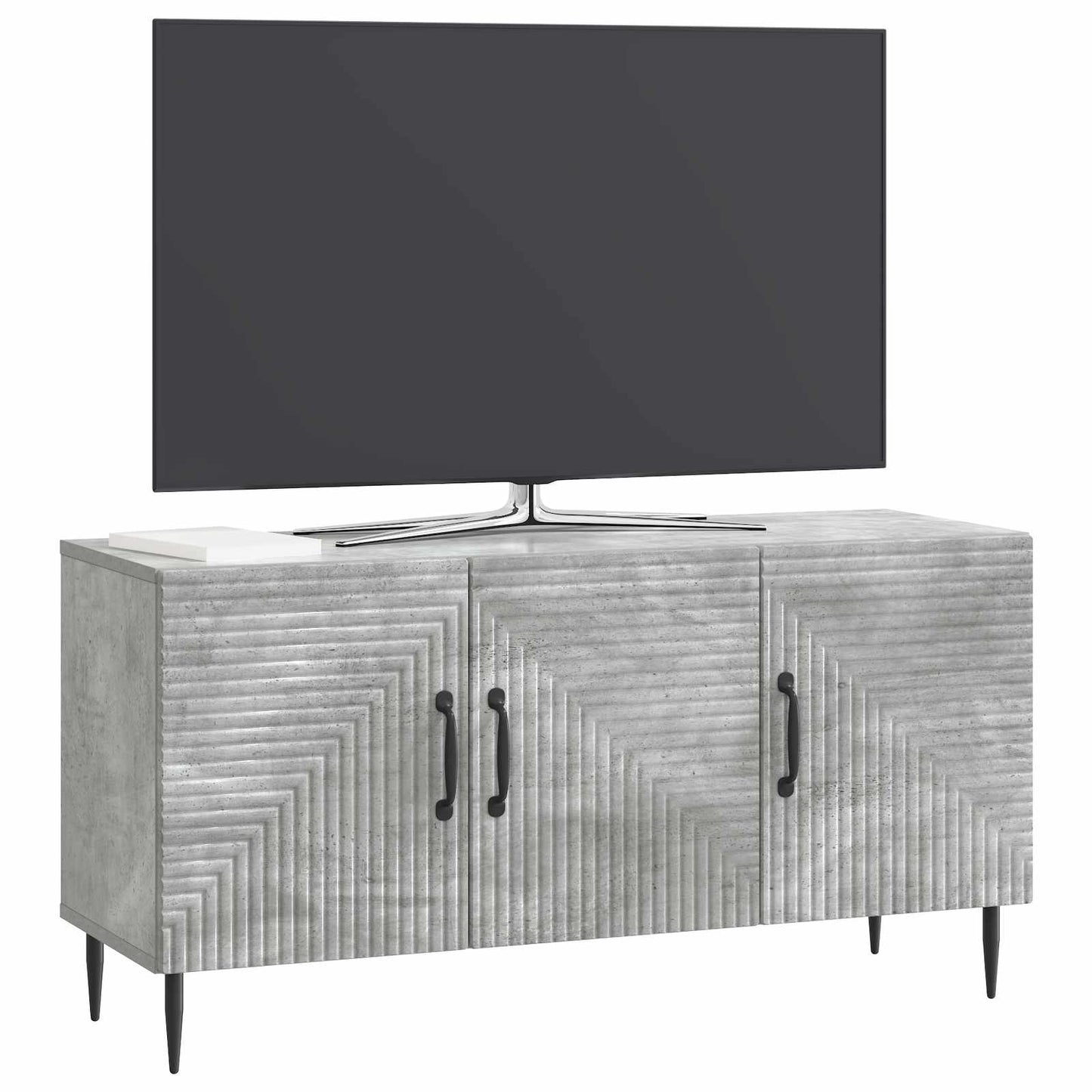 TV-kast Betongrijs 99 x 34,5 x 50 cm Bewerkt hout