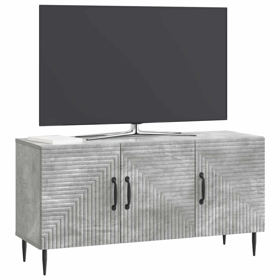 TV-kast Betongrijs 99 x 34,5 x 50 cm Bewerkt hout