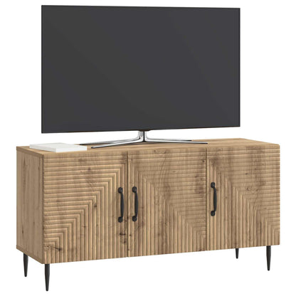 TV-kast Artisanaal eiken 99 x 34,5 x 50 cm Bewerkt hout