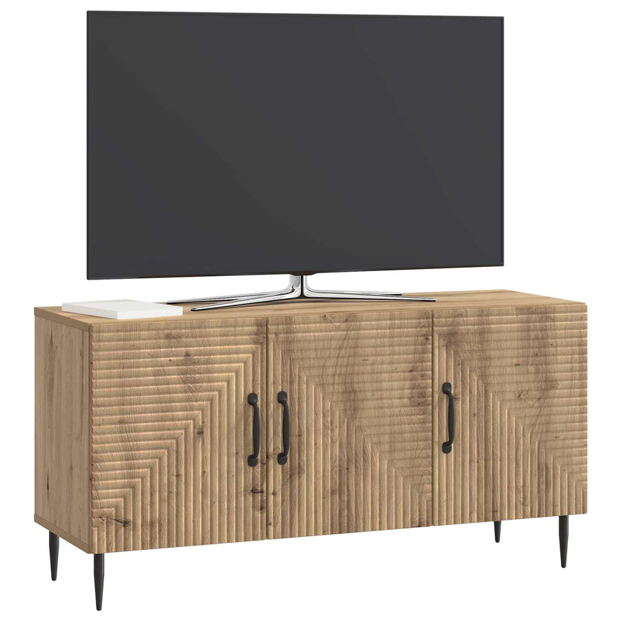 TV-kast Artisanaal eiken 99 x 34,5 x 50 cm Bewerkt hout