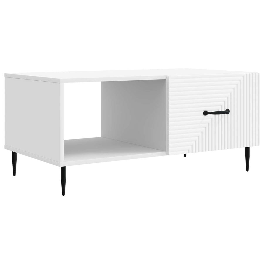Salontafel Wit 90 x 50 x 40 cm Bewerkt hout
