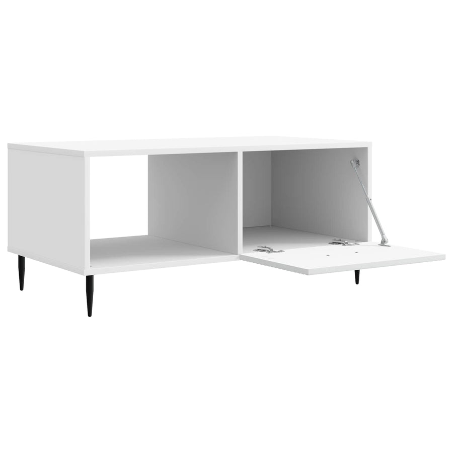Salontafel Wit 90 x 50 x 40 cm Bewerkt hout