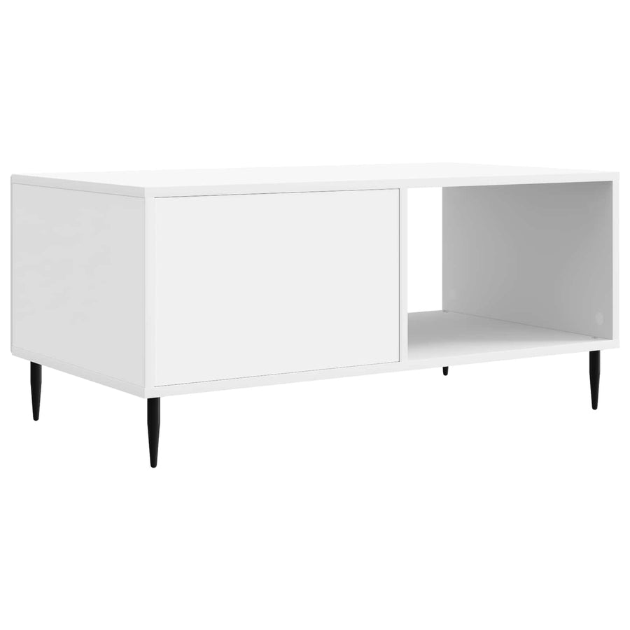 Salontafel Wit 90 x 50 x 40 cm Bewerkt hout