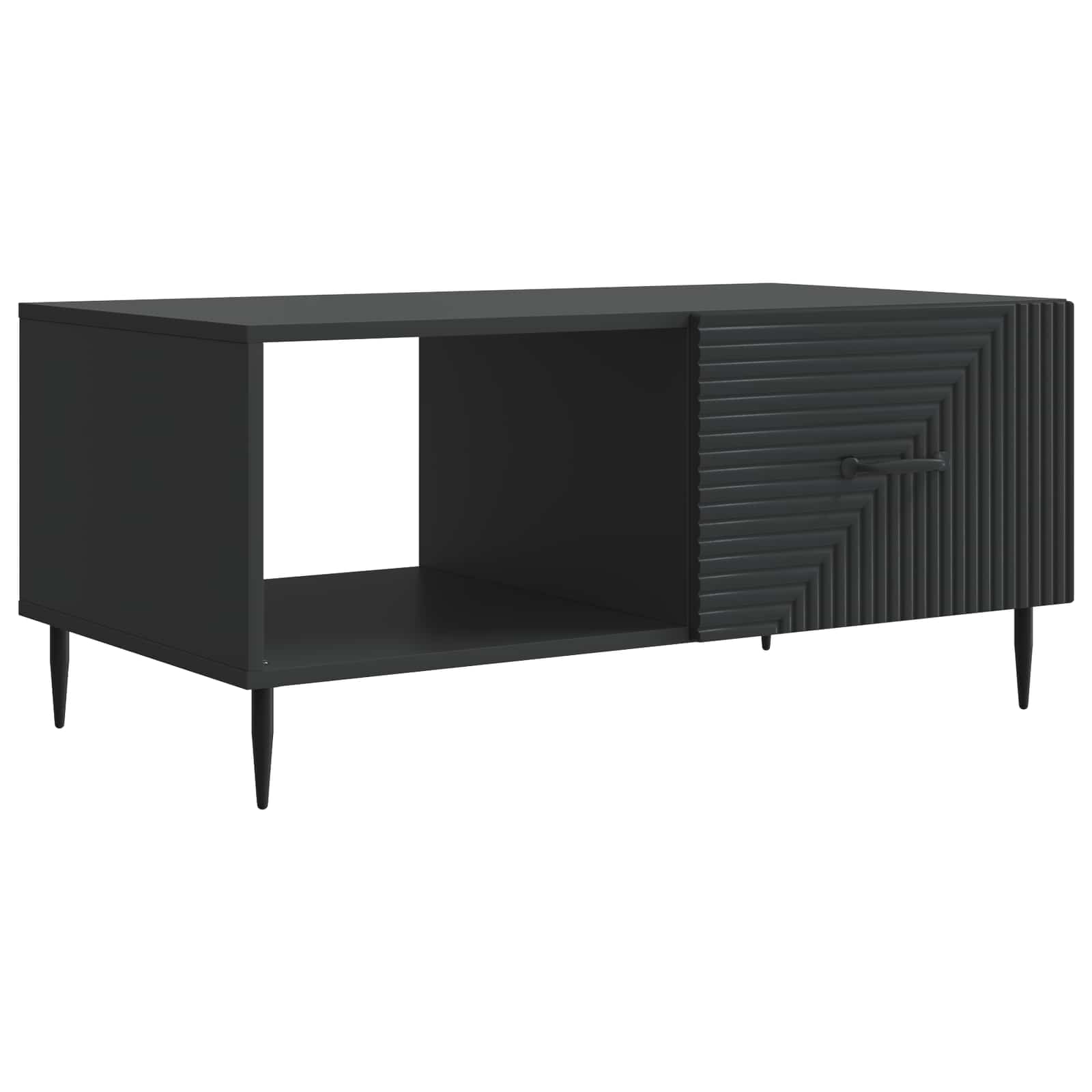 Salontafel Zwart 90 x 50 x 40 cm Bewerkt hout