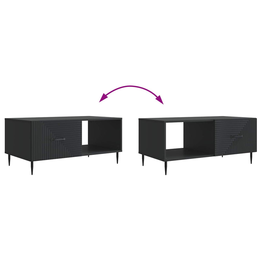 Salontafel Zwart 90 x 50 x 40 cm Bewerkt hout