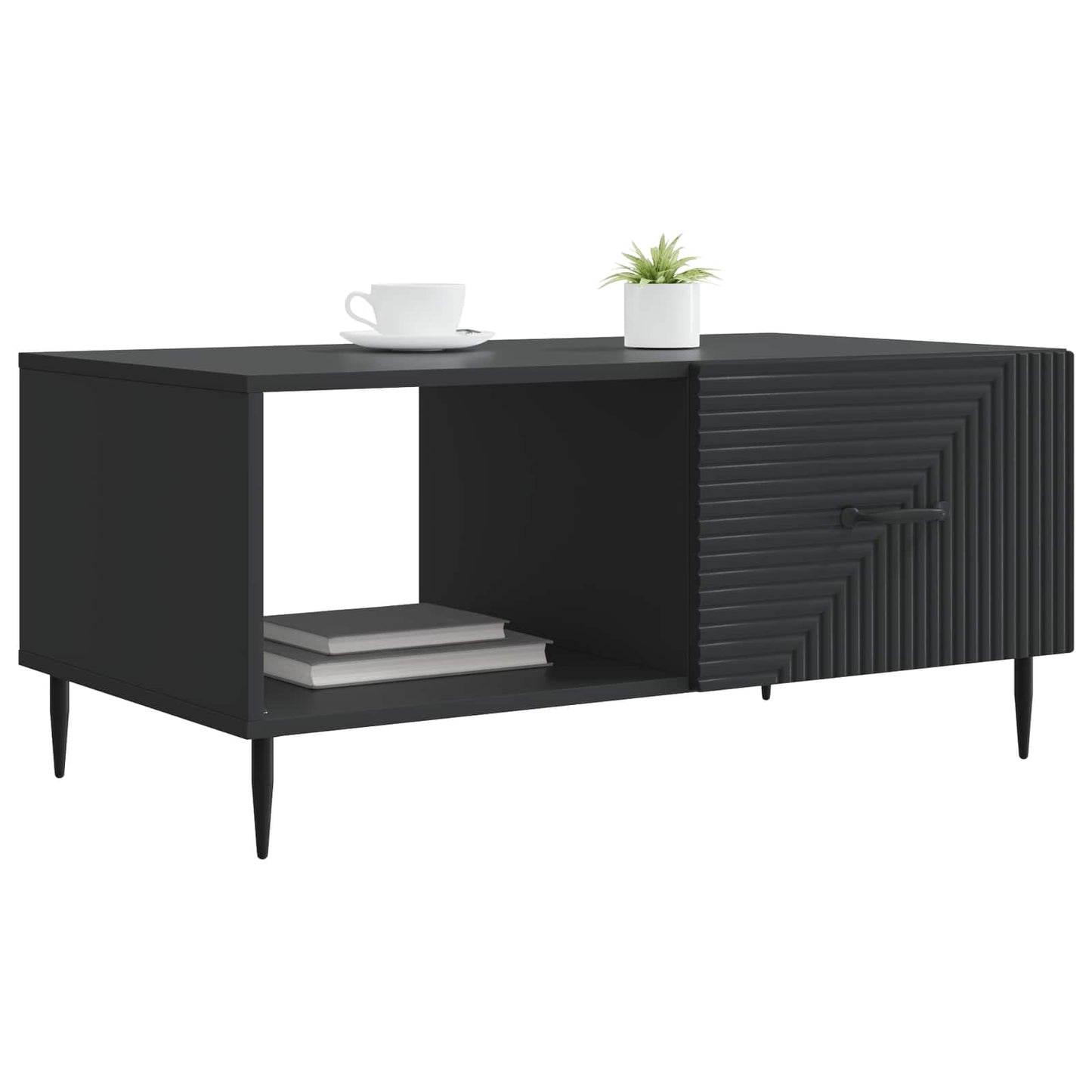 Salontafel Zwart 90 x 50 x 40 cm Bewerkt hout