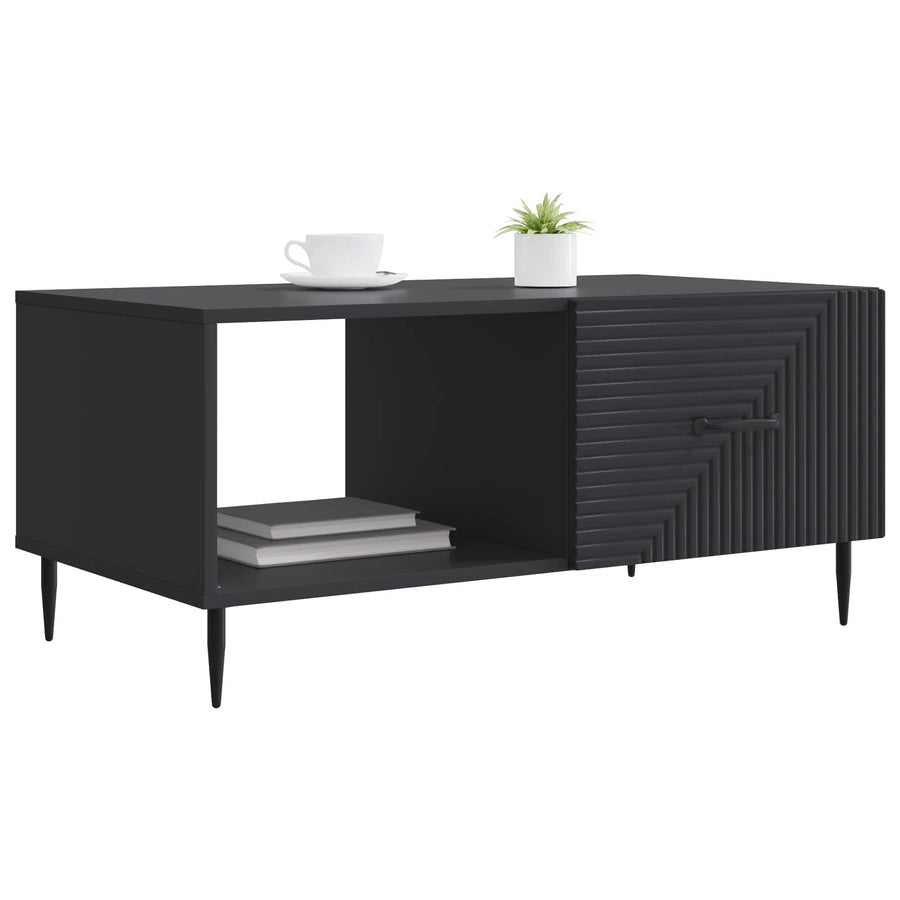 Salontafel Zwart 90 x 50 x 40 cm Bewerkt hout
