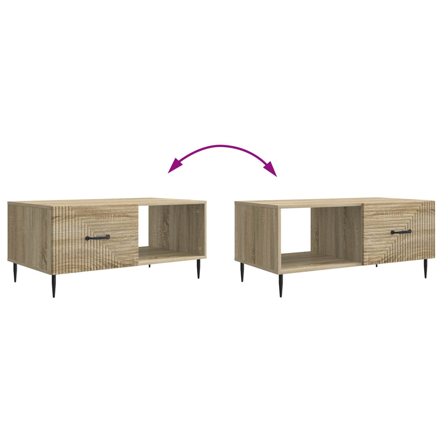Salontafel Sonoma Eiken 90 x 50 x 40 cm Bewerkt hout