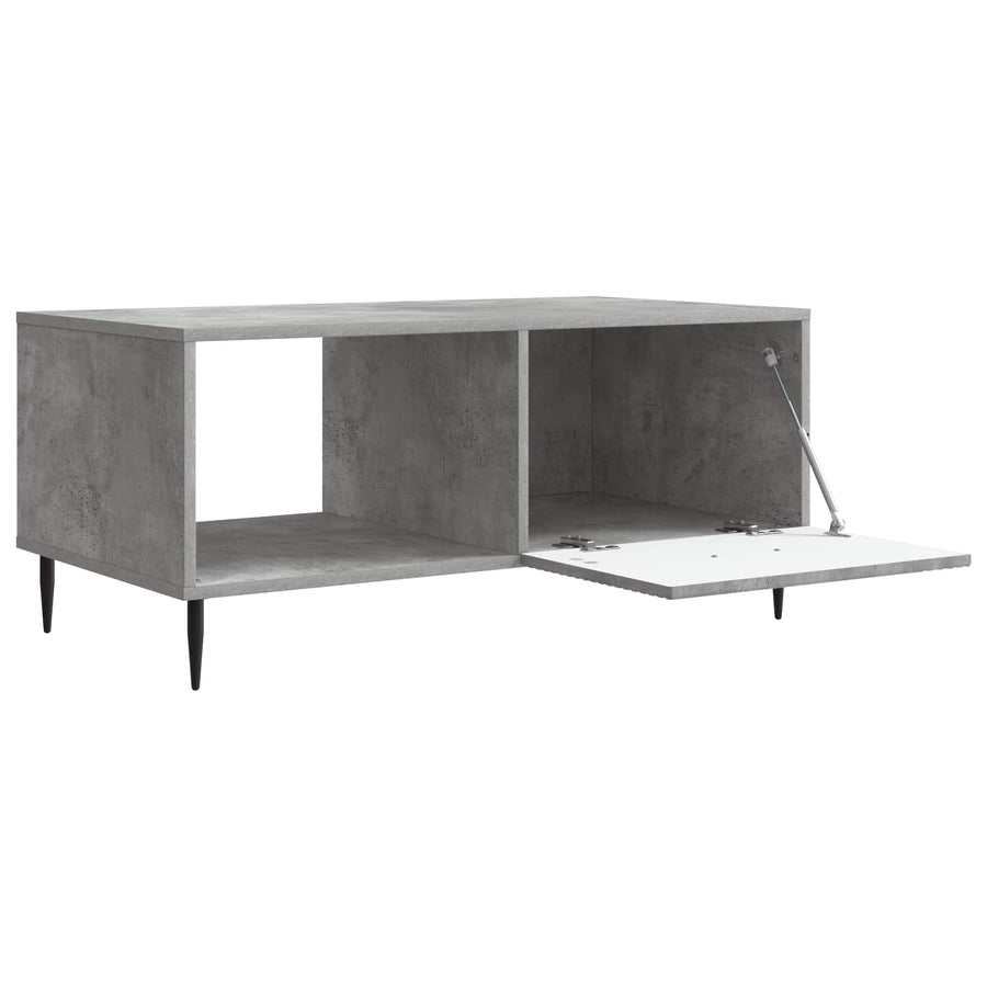 Salontafel Betongrijs 90 x 50 x 40 cm Bewerkt hout