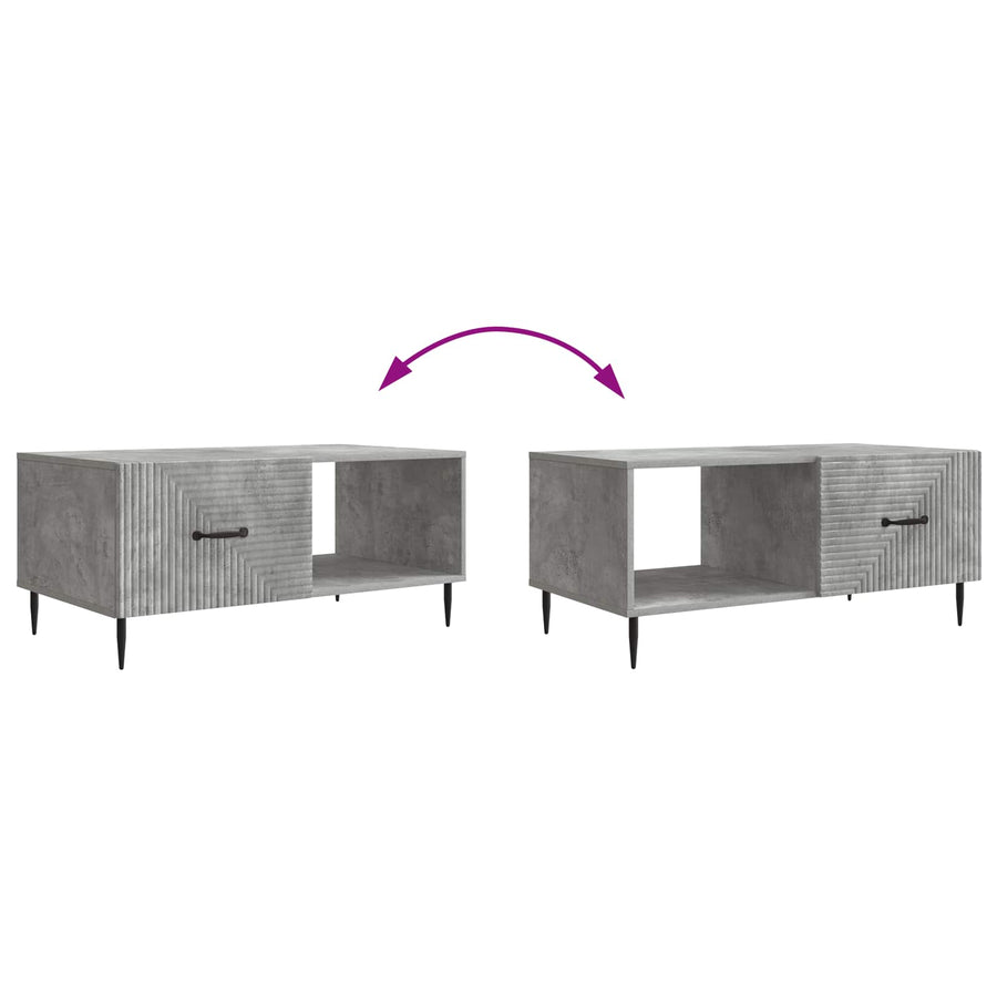Salontafel Betongrijs 90 x 50 x 40 cm Bewerkt hout