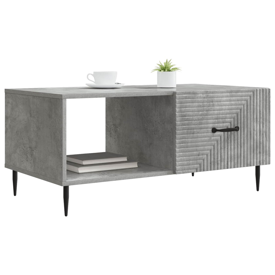 Salontafel Betongrijs 90 x 50 x 40 cm Bewerkt hout