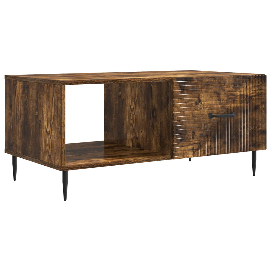 Salontafel Gerookt eiken 90 x 50 x 40 cm Bewerkt hout