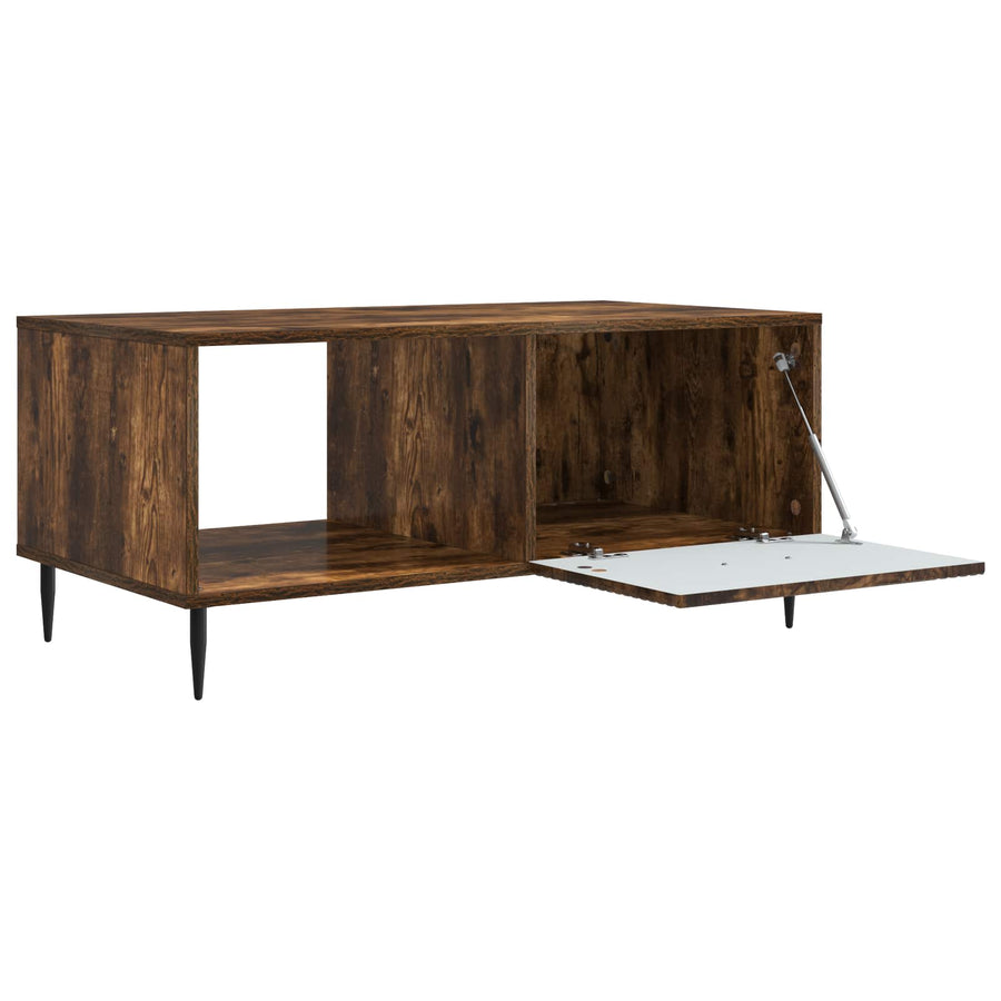 Salontafel Gerookt eiken 90 x 50 x 40 cm Bewerkt hout