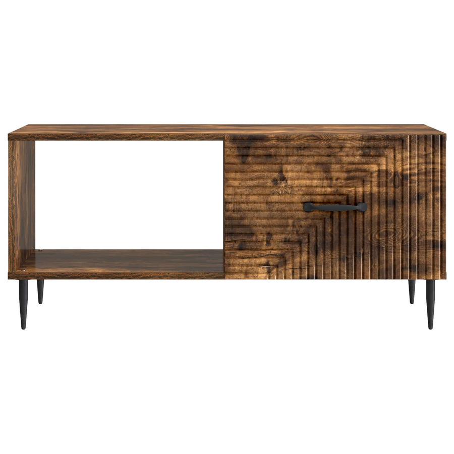 Salontafel Gerookt eiken 90 x 50 x 40 cm Bewerkt hout