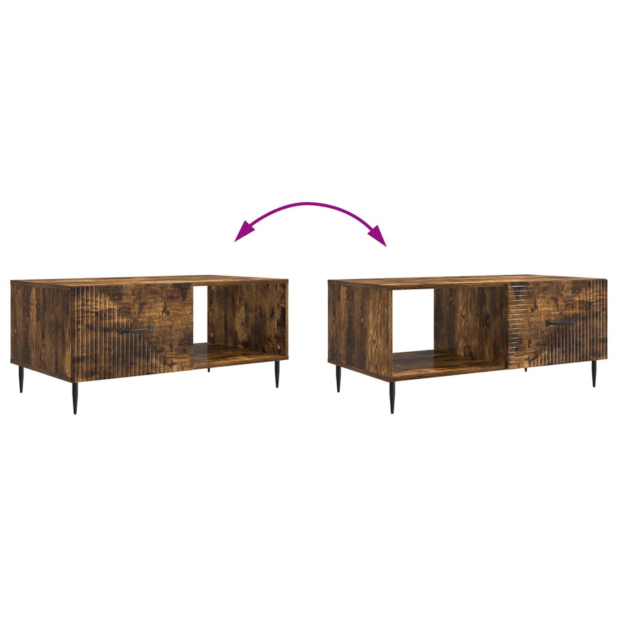 Salontafel Gerookt eiken 90 x 50 x 40 cm Bewerkt hout