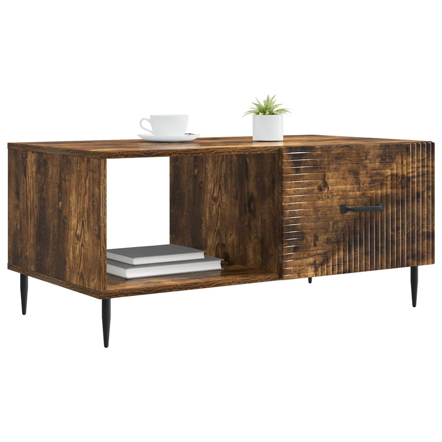 Salontafel Gerookt eiken 90 x 50 x 40 cm Bewerkt hout