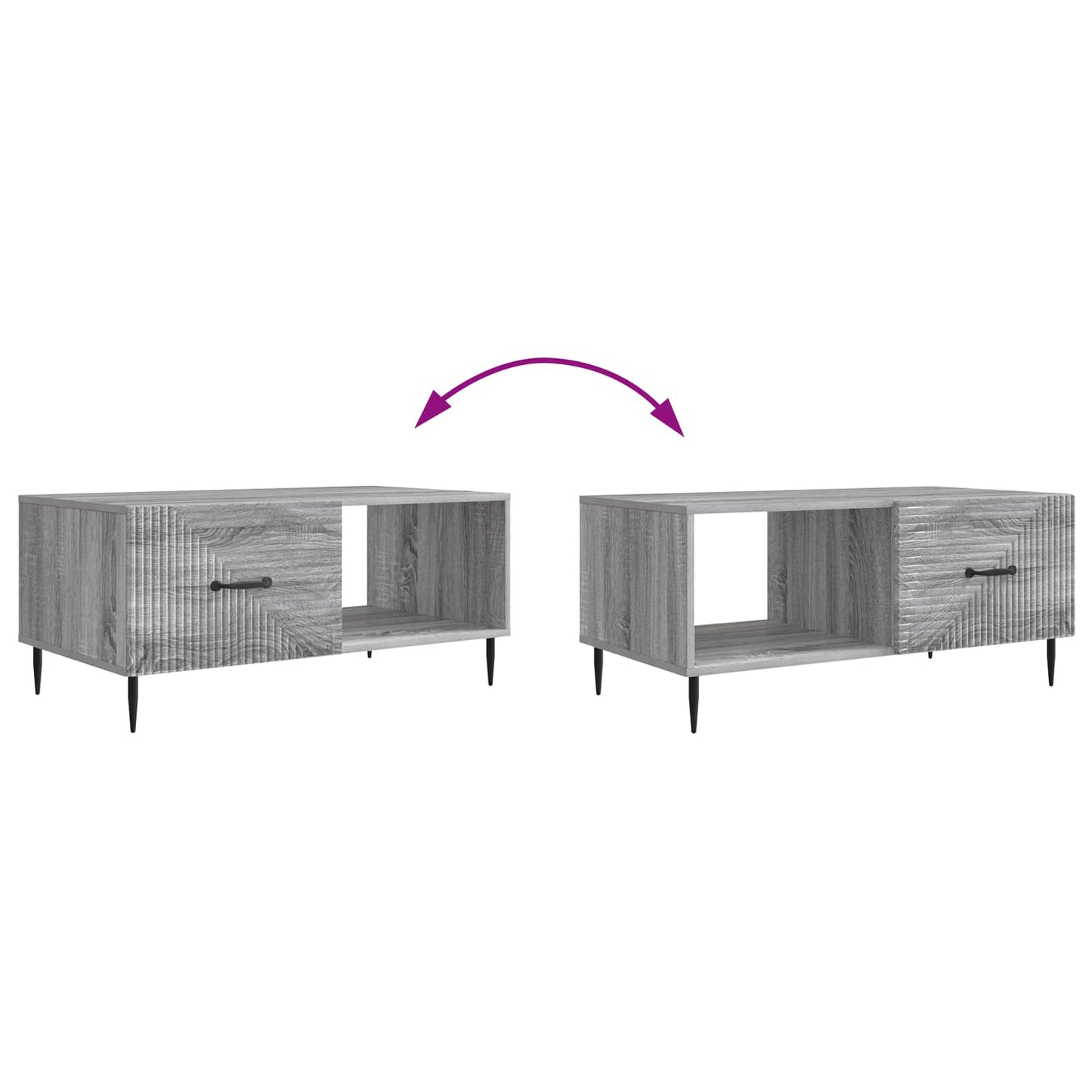 Salontafel Grijs sonoma 90 x 50 x 40 cm Bewerkt hout