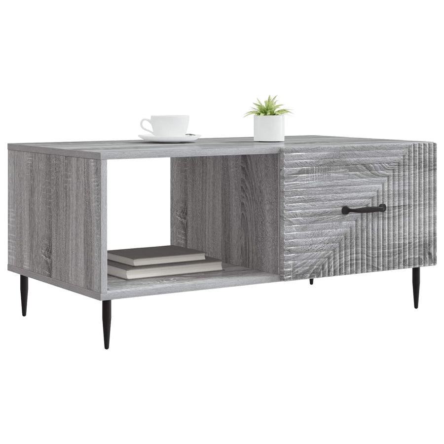 Salontafel Grijs sonoma 90 x 50 x 40 cm Bewerkt hout