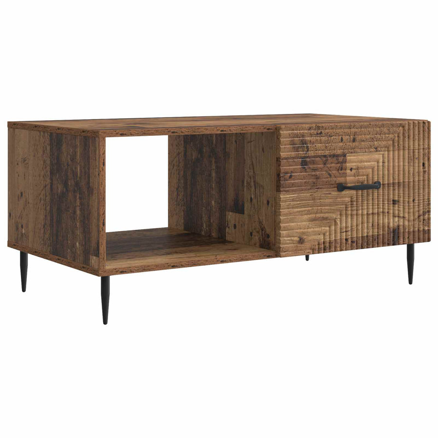 Salontafel Oud hout 90 x 50 x 40 cm Bewerkt hout