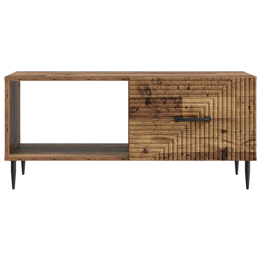 Salontafel Oud hout 90 x 50 x 40 cm Bewerkt hout