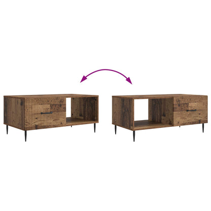 Salontafel Oud hout 90 x 50 x 40 cm Bewerkt hout