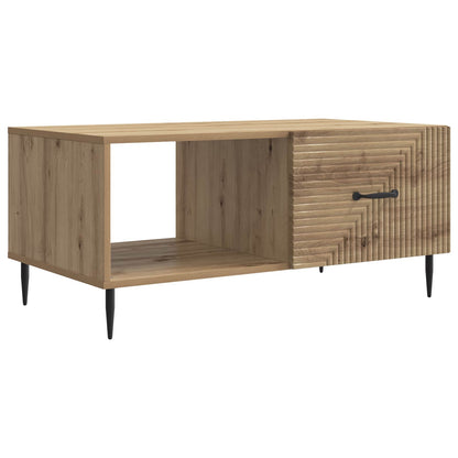 Salontafel Artisanaal eiken 90 x 50 x 40 cm Bewerkt hout