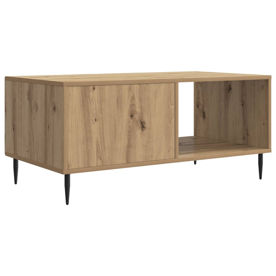 Salontafel Artisanaal eiken 90 x 50 x 40 cm Bewerkt hout