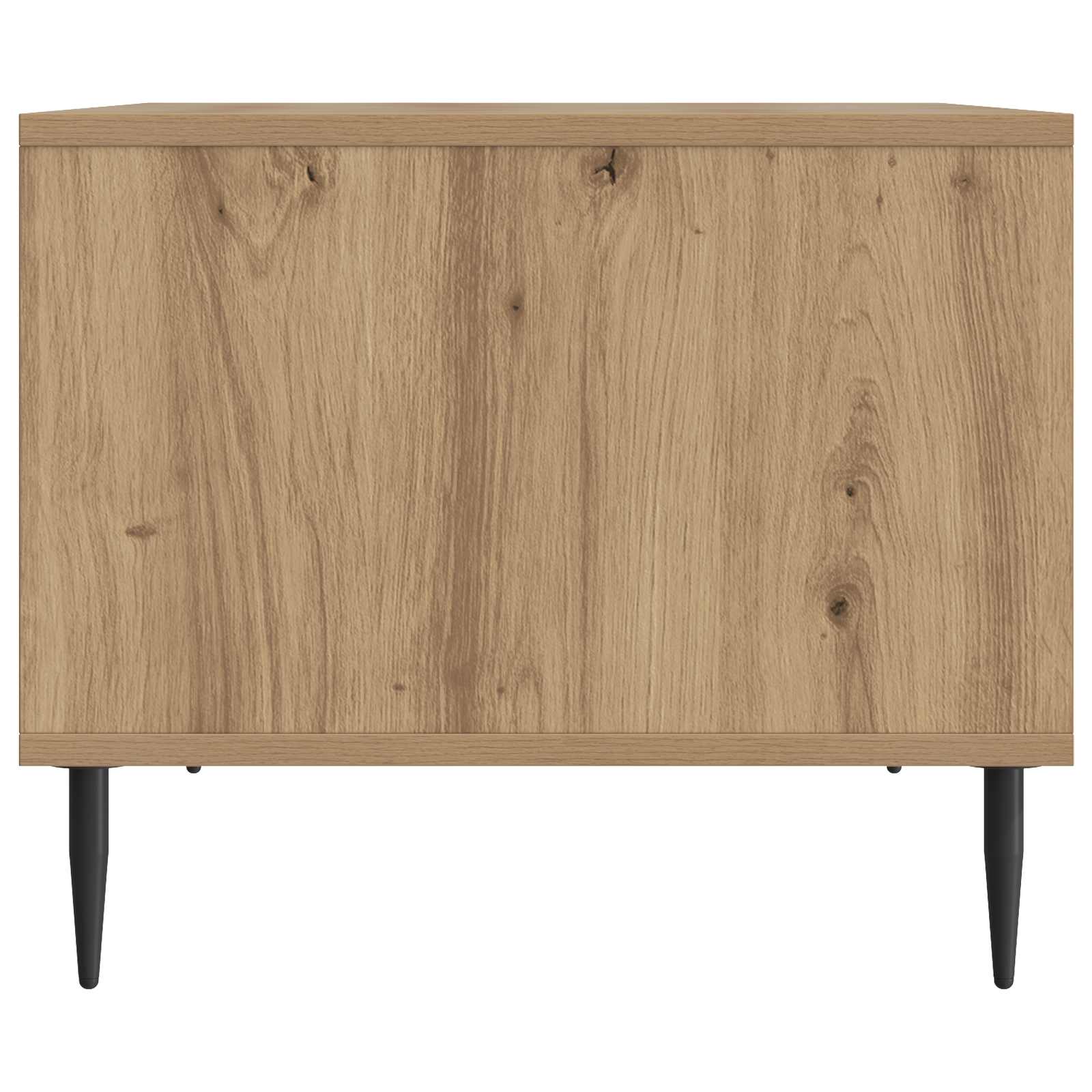 Salontafel Artisanaal eiken 90 x 50 x 40 cm Bewerkt hout