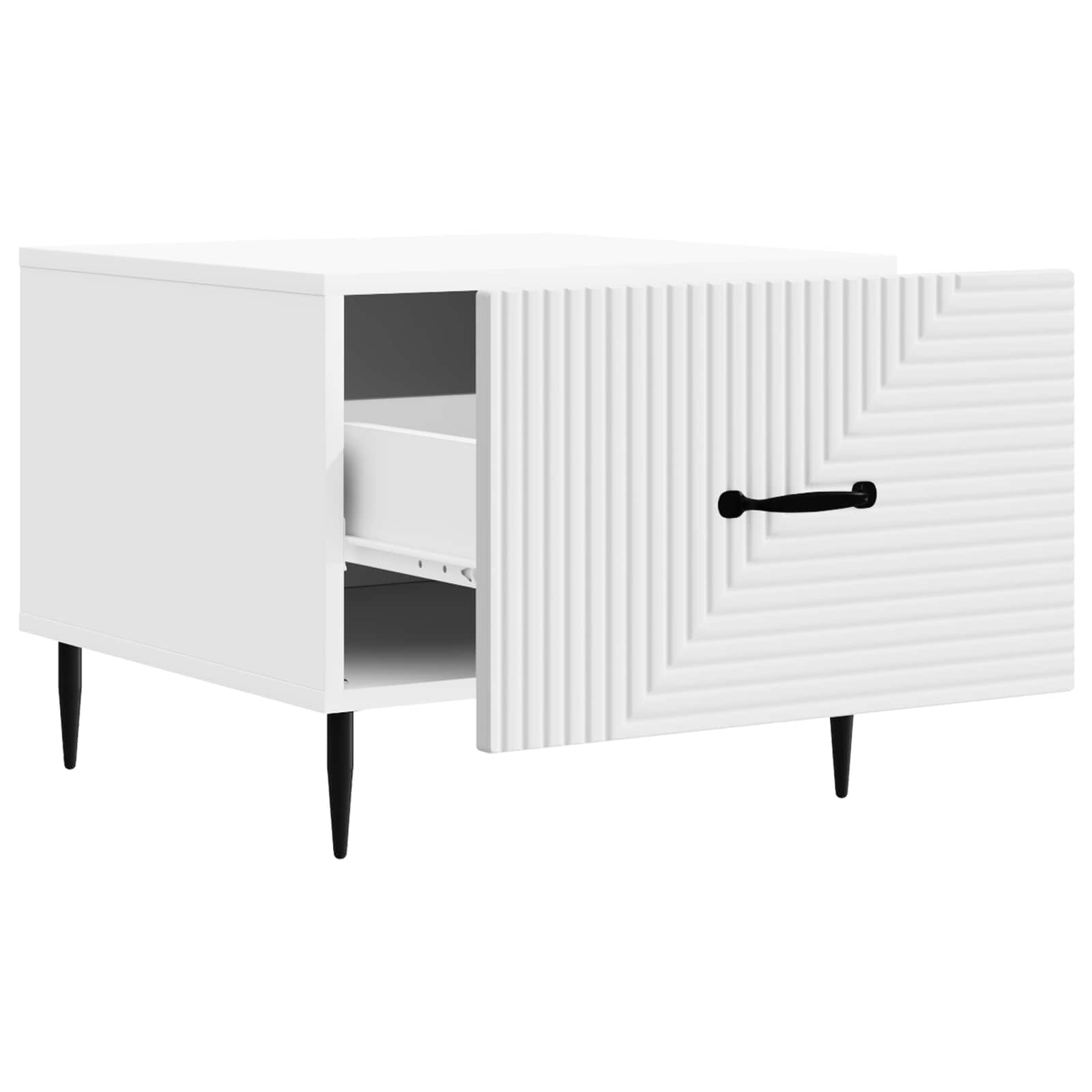 Salontafel met lade Wit 49 x 50 x 40 cm Bewerkt hout