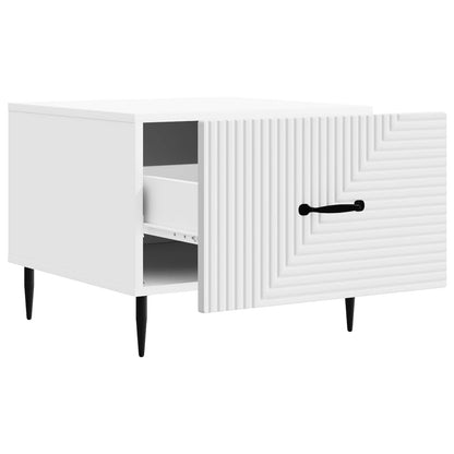 Salontafel met lade Wit 49 x 50 x 40 cm Bewerkt hout