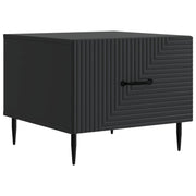Salontafel 49x50x40 cm zwart bewerkt hout met lade