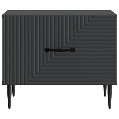 Salontafel met lade Zwart 49 x 50 x 40 cm Bewerkt hout