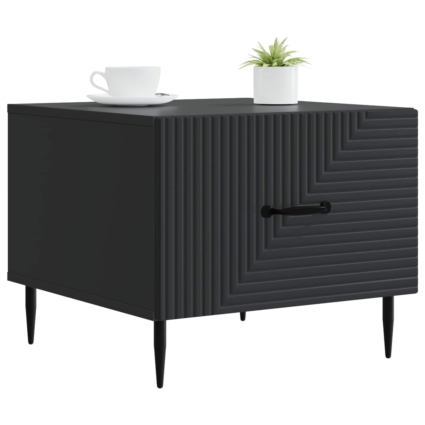 Salontafel met lade Zwart 49 x 50 x 40 cm Bewerkt hout